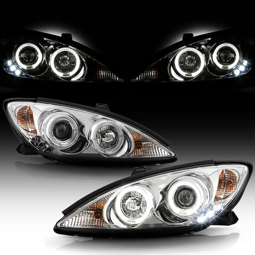 Para Toyota Camry Led Dual Halo Chrome Housing Proyector