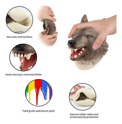 Marionetas De Mano Realistas De Goma Suave Con Forma De Lobo