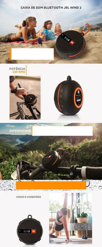 Imagen 7 de 10 de Parlante Portatil Jbl 5w Rms 10hs Ipx7 Inalamrico Bt Fm Bici