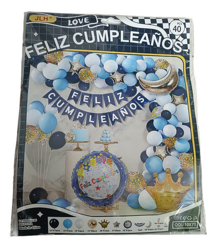 Kit De Decoración Feliz Cumpleaños Globos Letrero Y Mas