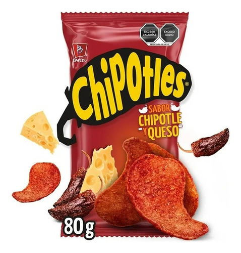 17 Pzas Frituras Chipotles Barcel Chipotle Y Queso 80 G