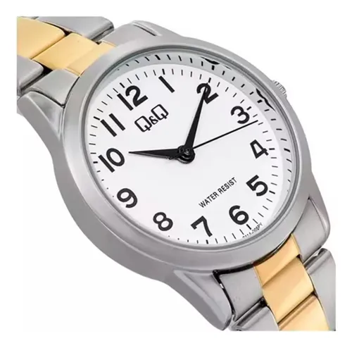 Reloj De Mujer Q&q Elegante Plateado Con Dorado C11a-005py Plateado Con Dorado Plateado Blanco