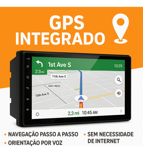 Central Palio Attractive Android Espelhamento Wi-fi 7 Pol