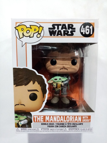 Star Wars The Mandalorian Sin Casco Y Grogu Funko Pop 461 (Usado)