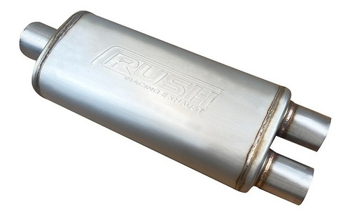 Mofle Escape Deportivo Rush Racing Exhaust R-sd30212 18 Pulgadas 1 Entrada 2 Salidas