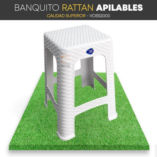 Banquito Banco Banqueta Reforzado Ratan Voss2000 Calidad X4