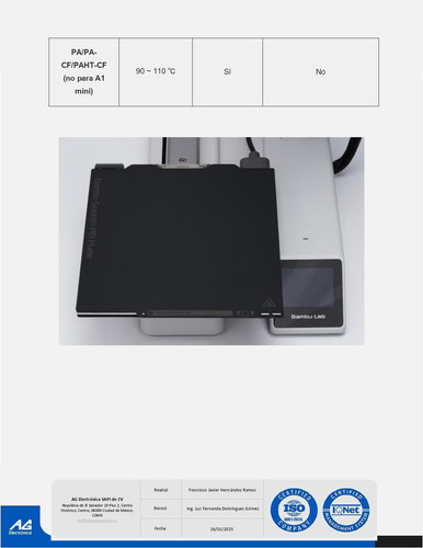 Placa Pei Lisa Compatible Con A1 Mini Fap008 Bambu Lab