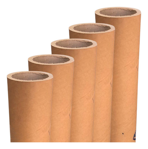 Tubo Carton Film Stretch 66cm Alto - Espesor 1cm X5 Unidades Marrón Claro