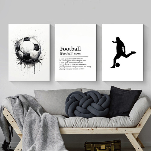 Póster De Fútbol, Regalo De Fútbol, Lienzo, 3 Piezas, Decora