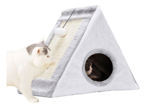 Rascador Para Gatos Con Parque Infantil Triangular Plegable