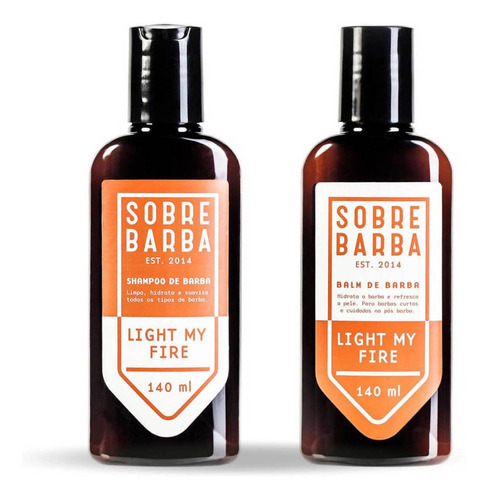 Kit Sobrebarba Shampoo + Balm Para Barba Light My Fire 140ml