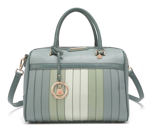 Bolsa Boston Nicole Lee Con Cortes De Colores Ss22 Color Teal