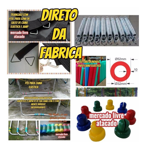 Imagem 9 de 10 de Lona De Salto 4x2.50+120 Triang.c/fita+14 Mts Fita+120 Molas