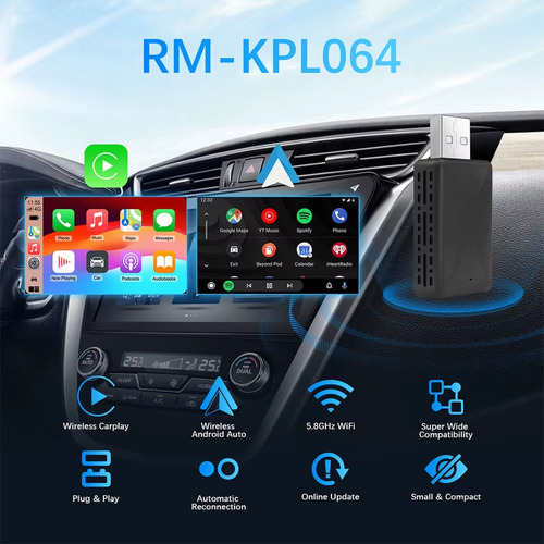 Adaptador Carplay - Android Auto Inalambrico Universal