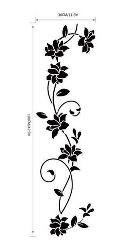 Adhesivo Decorativo Para Pared Con Diseño De Flor Y Vid, Col