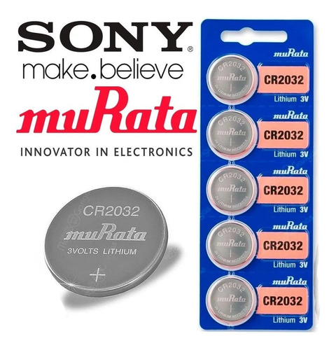 Pila Bateria De Litio Murata Original Cr 2032 3v Sellada X5