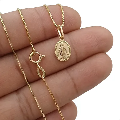 Cadena Y Dije Virgen Milagrosa En Oro Laminado Pequeña | Cuotas sin interés