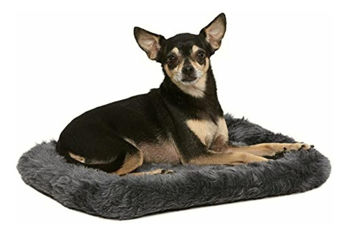 18l-inch Gray Dog Bed Or Cat Bed W/ Comfortable Bolster |