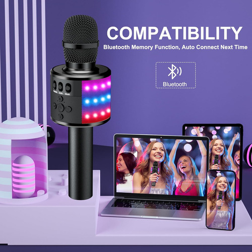 Micrófono De Karaoke Inalámbrico Bluetooth Bonaok, Altavoz D