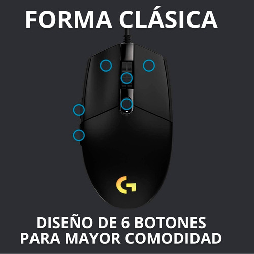 Mouse gamer de juego LogitechG Series Prodigy G102 negro