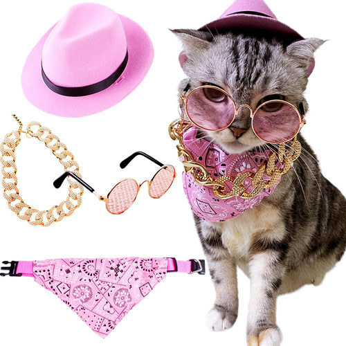 Gallarato 4 Sombreros De Vaquera Rosa Para Gato, Sombrero De