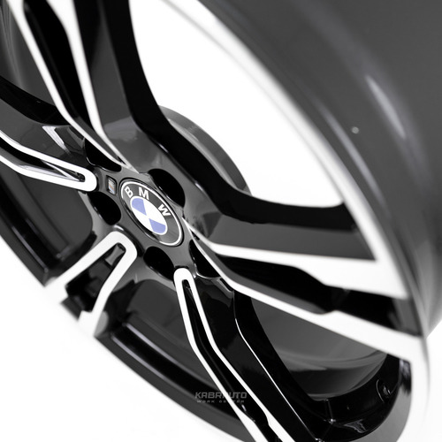 Rodas 19 Bmw M3 5x120 320 318 328 X1 E36 E46 F30 Serie 3 Cor Preto Brilhante Com Diamantado