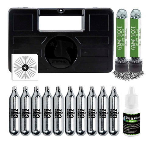 Kit 1000 Esfera De Aço 4.5mm W119 1911 + Maleta + 10 Co2 12g