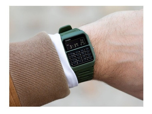 Reloj Calculadora Clasico Casio Ca-53w-1 Relojesymas Verde Wf-3b