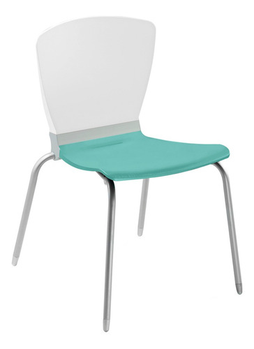Silla Menta Asiento Y Respaldo En Polipropileno Azul/blanco