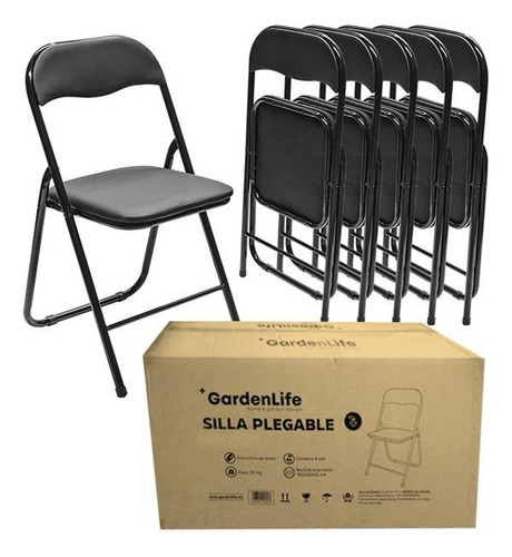 Pack 6 Sillas Plegables Resistente Jardín Eventos Gardenlife