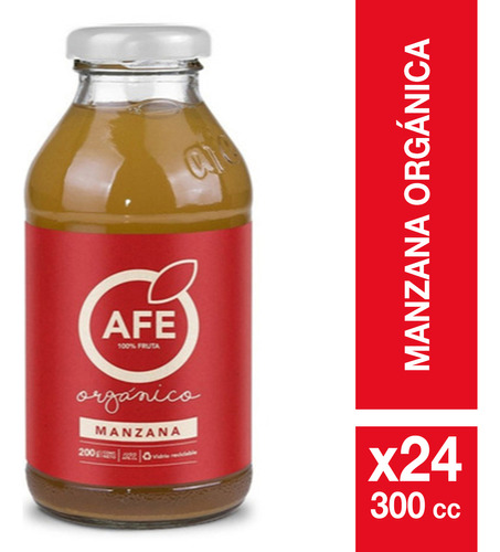 Jugo Botella Afe Manzana Orgánica 24x300 Cc