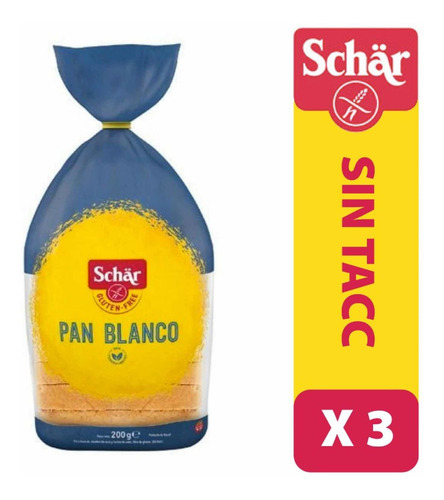 Pan Lactal Sin Gluten Marca Schar X 3