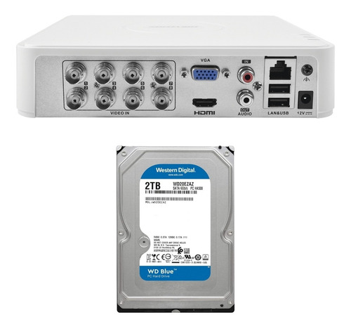 Imagen 1 de 3 de Dvr Hikvision 8 Canales Disco Duro 2tb
