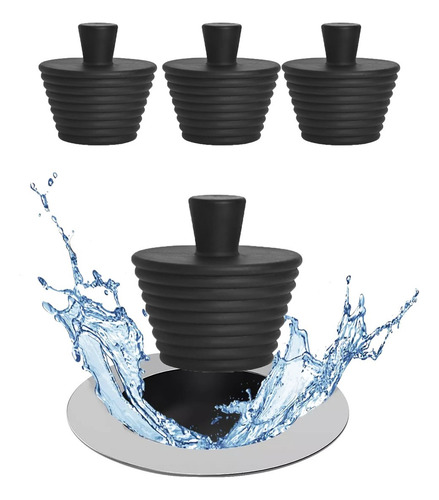 Paquete De 4 Tapones Universales De Silicona Para Bañera.