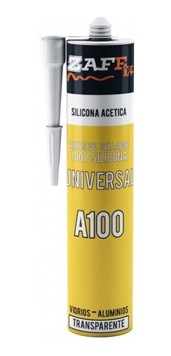 Sellador De 100% Silicona Acetica Zaffix A100 Negro 280cm3