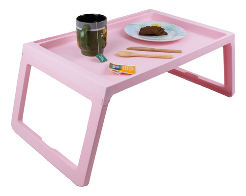 Mesa Portatil Plegable Bandeja Notebook Desayuno Cama Full Rosa