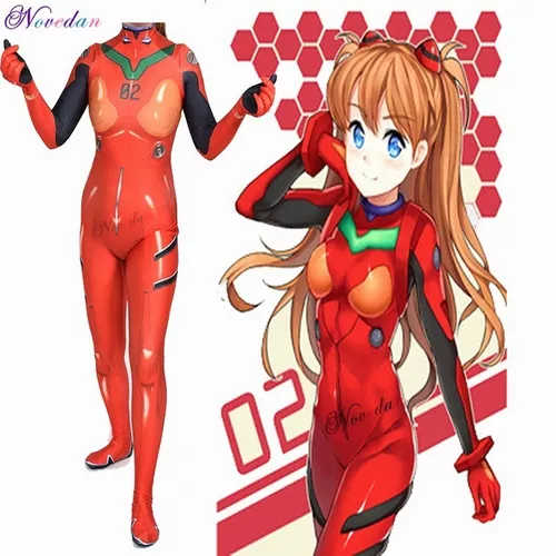 Fantasia Feminina Asuka Langley Anime Adulto Cosplay Traje