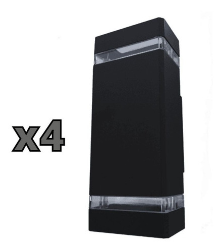 Imagen 1 de 7 de Pack X4 Aplique Luz Bidireccional 2 Luces Exterior Gu10 Led