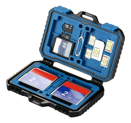 Estuche Porta Multi Memorias Puluz Sd Tf Cf Sim Impermeable Negro