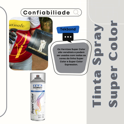 Tinta Spray Verniz Fosco Uso Geral 350ml/250g Tek Bond