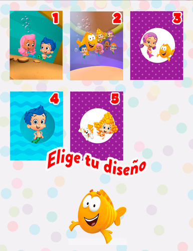 Morralitos Recuerdos Fiesta Bubble Guppies Personalizado 35u