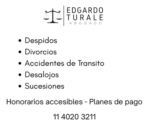 Abogado Laboral Familia Sucesiones - Honorarios Accesibles