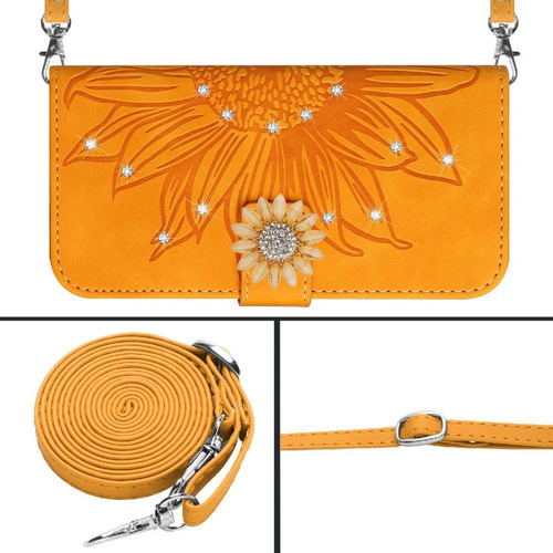Funda For Xiaomi Redmi 14c Con Un Largo Cordón De Cuero