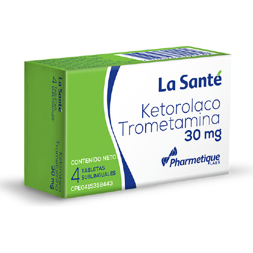 Ketorolaco Trometamina 30mg X 4 Tabletas Sublinguales