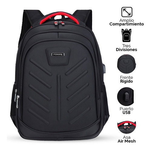 Mochila Porta Notebook Tablet 17 Smart Usb Reforzada Calidad