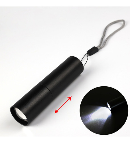 Mini Linterna Usb Impermeable Con Zoom Telescópico Portátil