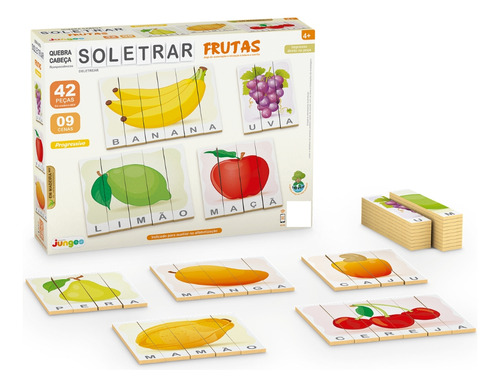 Quebra Cabeça Infantil Educativo Soletrar Bichinhos E Frutas