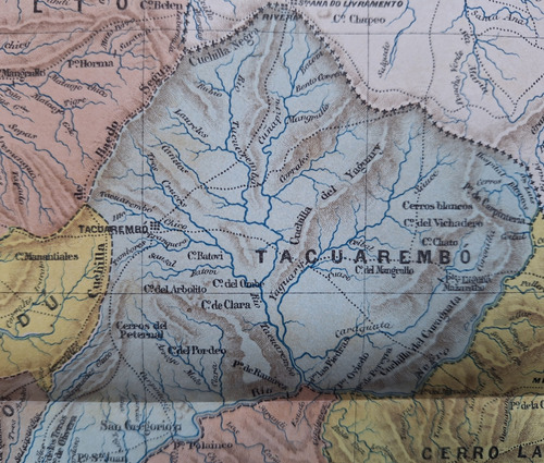 Mapa Uruguay Año 1881 Creacion Rocha Río Negro (Usado)