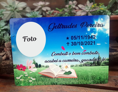 Placa Para Jazigo Túmulo Lápide Homenagem Sergipe Aracaju Se