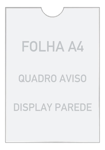 Quadro De Aviso A4 Display De Parede Acrílico Ps Cristal